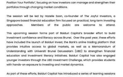 BBB 19 May 2026 – BAIDURI CAPITAL CONTINUES INVESTOR EDUCATION SERIES WITH SESSION ON MANAGING PORTFOLIOS THROUGH MARKET CYCLES_Final
