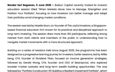 BBB 5 June 2026 – BAIDURI CAPITAL ADVANCES INVESTOR EDUCATION SERIES WITH SESSION ON MANAGING PORTFOLIOS THROUGH MARKET CYCLES