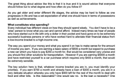 Money Matter$ – 23 July – The Great Moderation – Spending Wisely