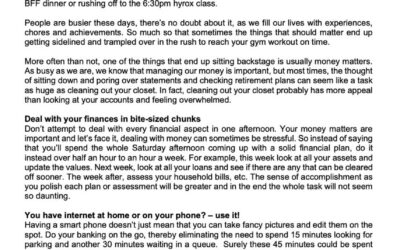 Money Matter$ – 30 July – Too busy to manage your money
