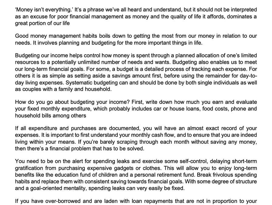 Money Matter$ – 5 Feb 2026 – Manging your money